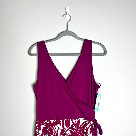 Le Lis Stitch Fix Purple Floral Faux Wrap Maxi Dress Fall Florals NWT V-Neck XL - Picture 2 of 6